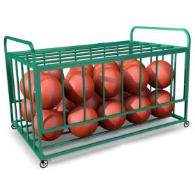 Ball Storage Cart, Basketball or Volleyball Storage Bin with Wheels, Basketball Holder Cage for Indoor and Outdoor, Gym, School, Club (Option: Default Title)