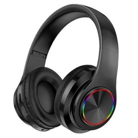 Super Bass Wireless Bluetooth Headphones Foldable Stereo Earphones Headsets Mic (Option: Black)