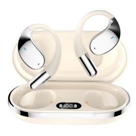 Portable Sports Hanging Ear Bluetooth Earphones (Option: Beige-AI Translation Upgrade Version)