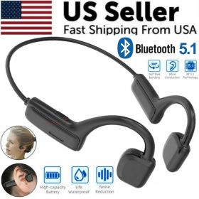 Bone Conduction Headphones Bluetooth 5.1 Wireless Earbuds Outdoor Sport Headset (Option: Default Title)